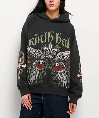 Ninth Hall Wichita Raglan Black Hoodie