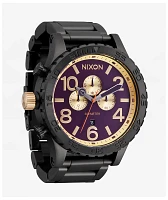 Nixon 51-30 Chrono Gunmetal & Blackberry Analog Watch