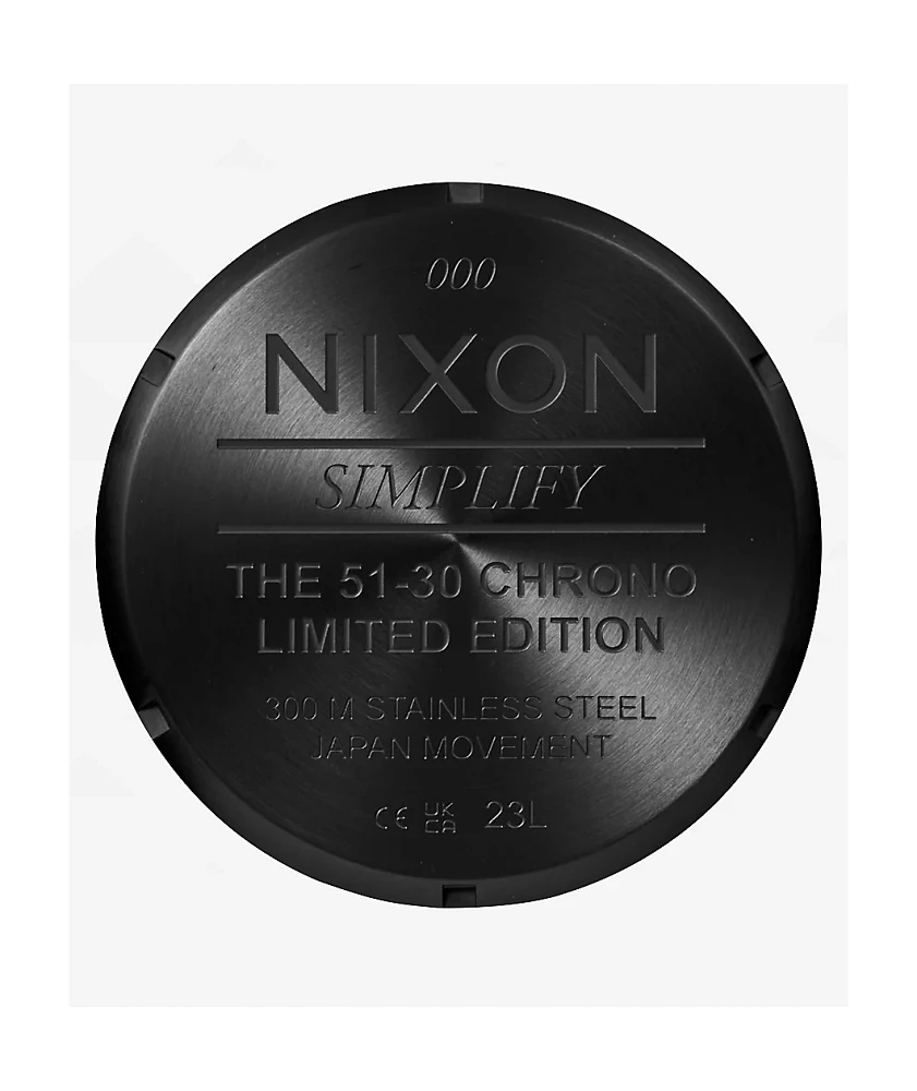 Nixon 51-30 Chrono Leather Black & Charcoal Analog Watch