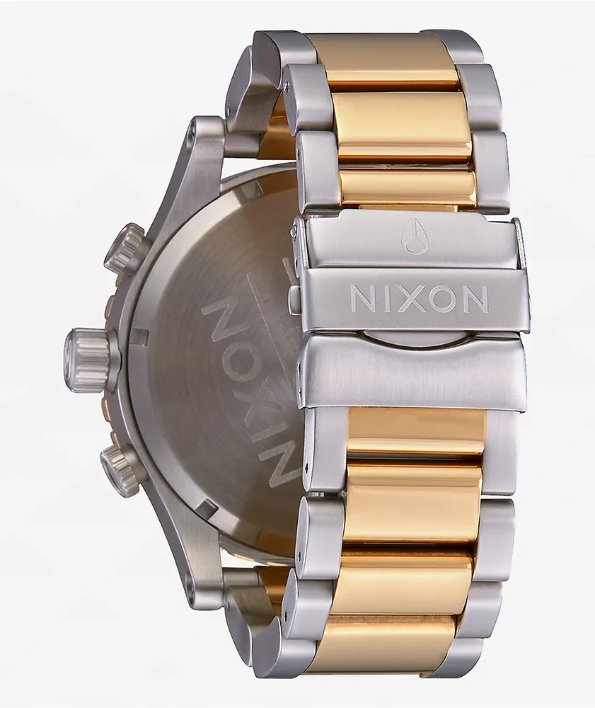 Nixon 51-30 Silver & Gold Chronograph Watch