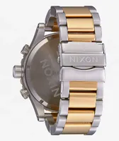 Nixon 51-30 Silver & Gold Chronograph Watch