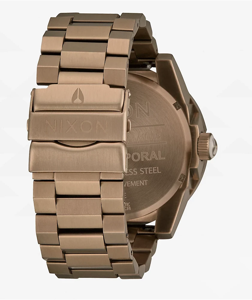 Nixon Corporal Stainless Steel Desert Gold & Arles Blue Analog Watch