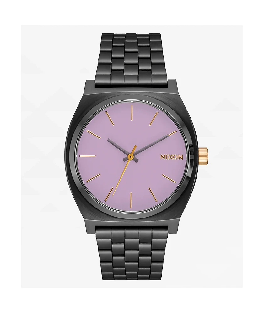 Nixon Medium Time Teller Gunmetal & Lavender Analog Watch