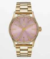 Nixon Sentry 38 SS Light Gold & Pink Watch