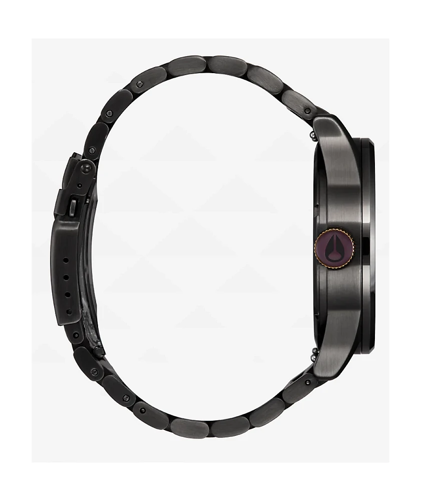 Nixon Sentry Gunmetal & Blackberry Analog Watch