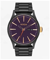 Nixon Sentry Gunmetal & Blackberry Analog Watch