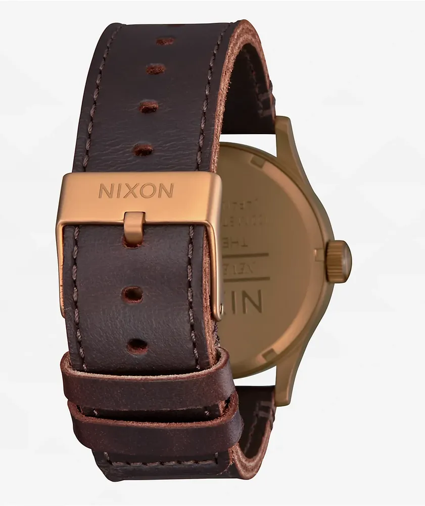 Nixon Sentry Leather Bronze & Black Analog Watch