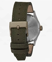 Nixon Sentry Nylon Silver, Light Brown & Forest Analog Watch