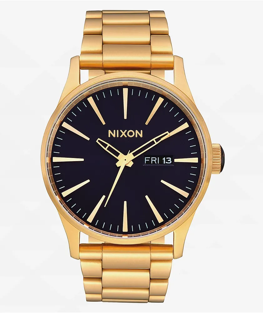 Nixon Sentry SS Gold & Indigo Analog Watch