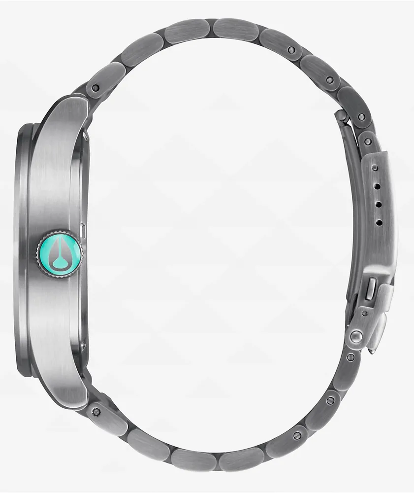 Nixon Sentry Silver & Turquoise Analog Watch