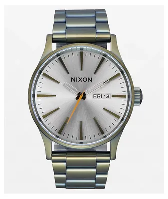 Nixon Sentry Stainless Steel Vintage White & Surplus Analog Watch