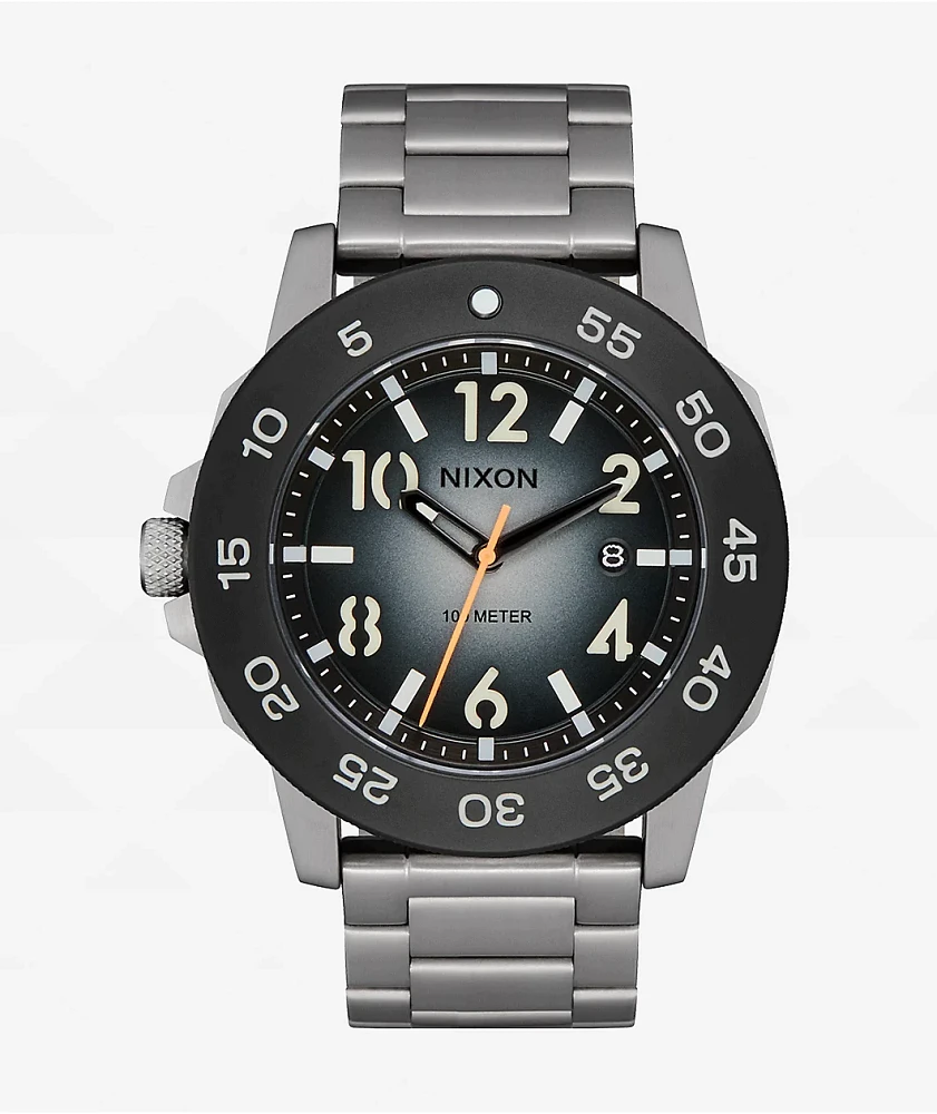 Nixon Smyth 44 Silver & Tunnel Black Ombre Analog Watch