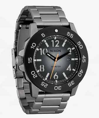 Nixon Smyth 44 Silver & Tunnel Black Ombre Analog Watch