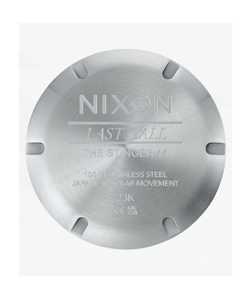 Nixon Stinger 44 Silver & Black Solar Analog Watch