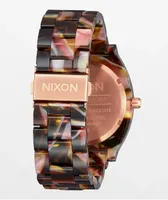 Nixon Time Teller Acetate Pink Tortoiseshell Analog Watch