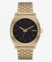 Nixon Time Teller Champagne, Black, & Red Analog Watch