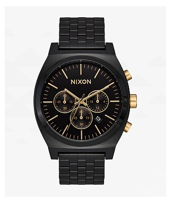 Nixon Time Teller Chrono Black & Gold Analog Watch