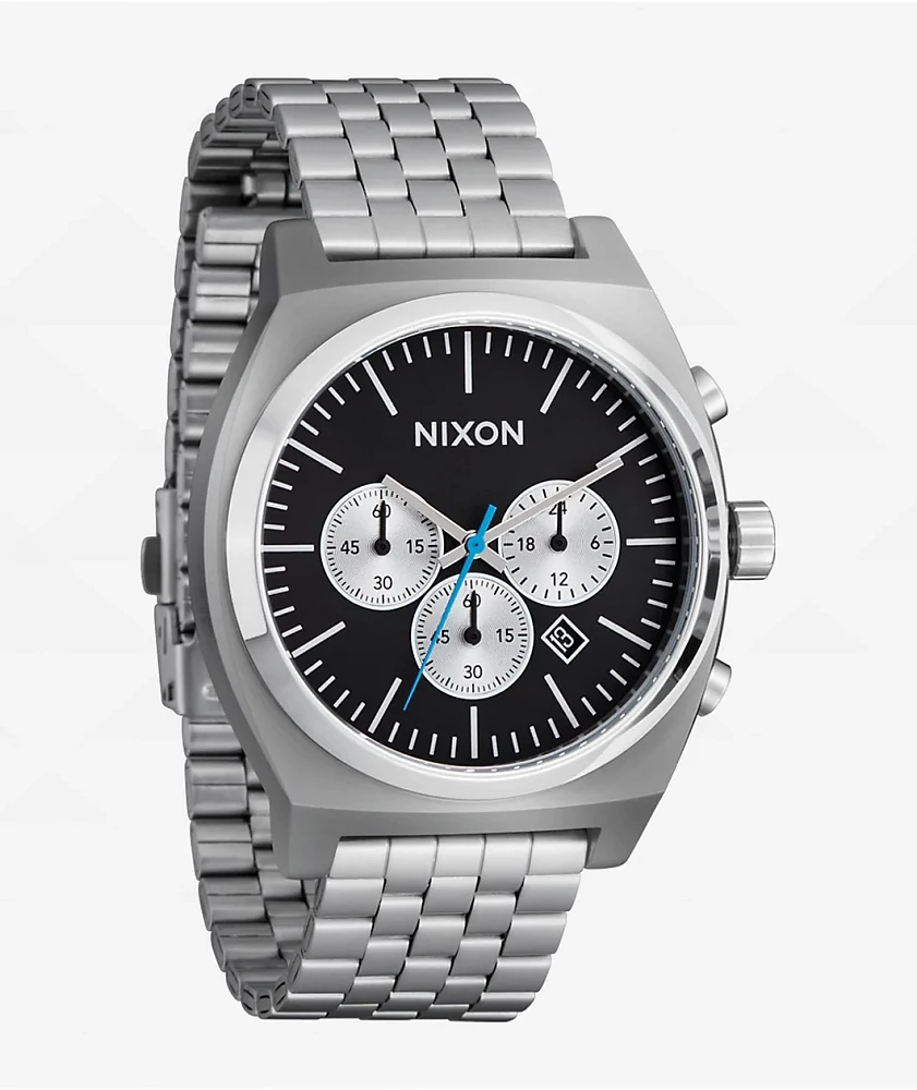 Nixon Time Teller Chrono Chrome & Black Analog Watch