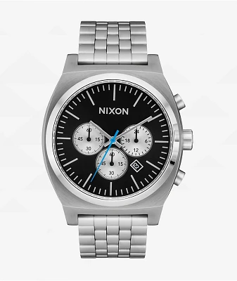 Nixon Time Teller Chrono Chrome & Black Analog Watch