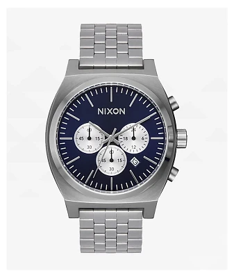 Nixon Time Teller Chrono Silver & Midnight Analog Watch