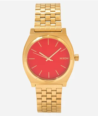 Nixon Time Teller Gold & Red Analog Watch