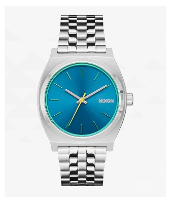 Nixon Time Teller Silver & Byron Blue Analog Watch