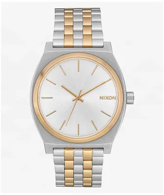Nixon Time Teller Silver & Gold Analog Watch
