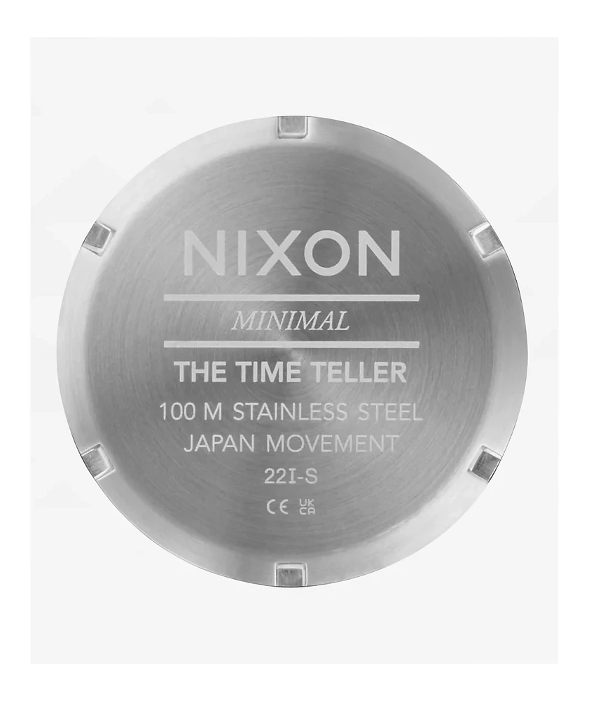 Nixon Time Teller Silver & Mandarin Analog Watch