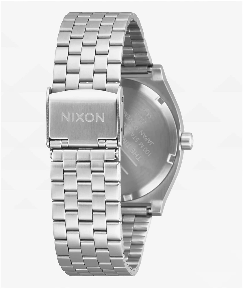 Nixon Time Teller Silver & Mandarin Analog Watch