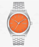 Nixon Time Teller Silver & Mandarin Analog Watch