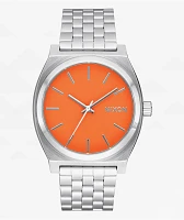 Nixon Time Teller Silver & Mandarin Analog Watch