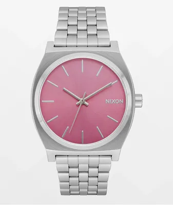 Nixon Time Teller Silver & Pink Analog Watch