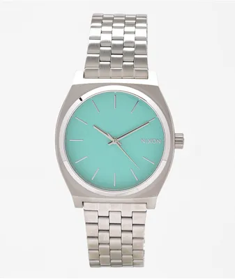 Nixon Time Teller Silver & Turquoise Analog Watch 