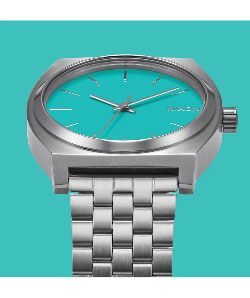 Nixon Time Teller Silver & Turquoise Analog Watch