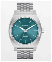 Nixon Time Teller Solar Silver & Dusty Blue Sunray Analog Watch