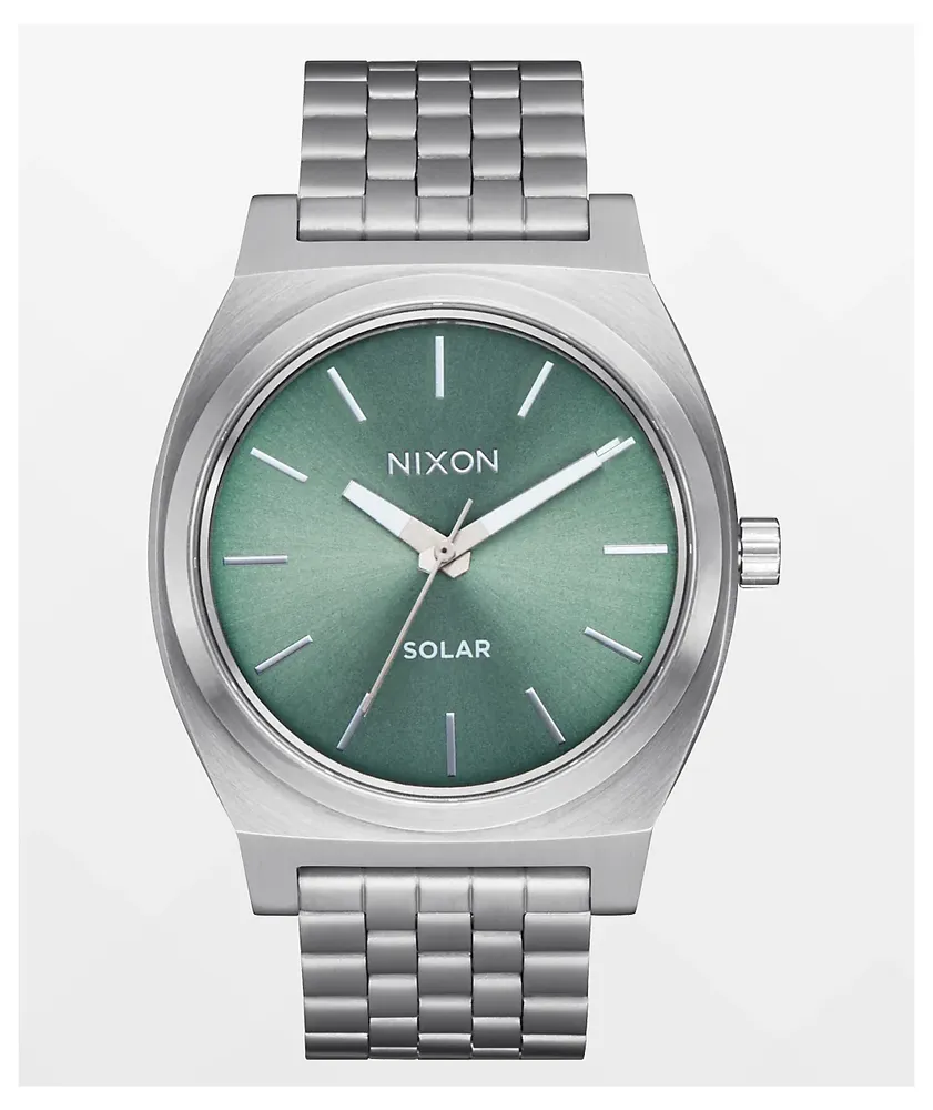 Nixon Time Teller Solar Silver & Jade Sunray Analog Watch