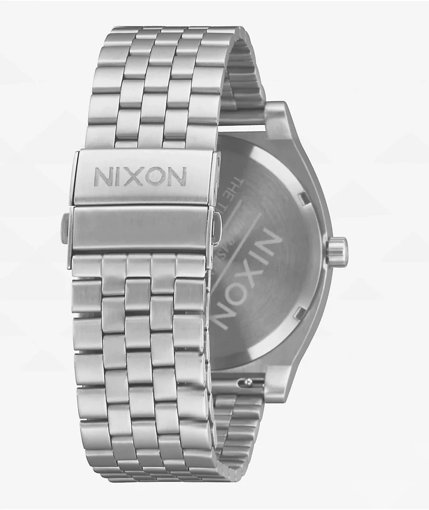 Nixon Time Teller Solar Silver & Rainbow Analog Watch