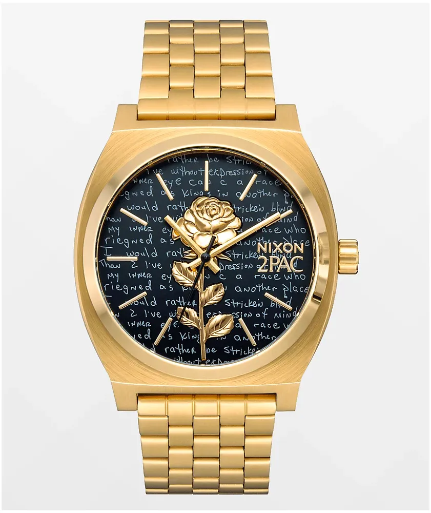 Nixon x 2PAC Rose Time Teller Gold & Black Analog Watch