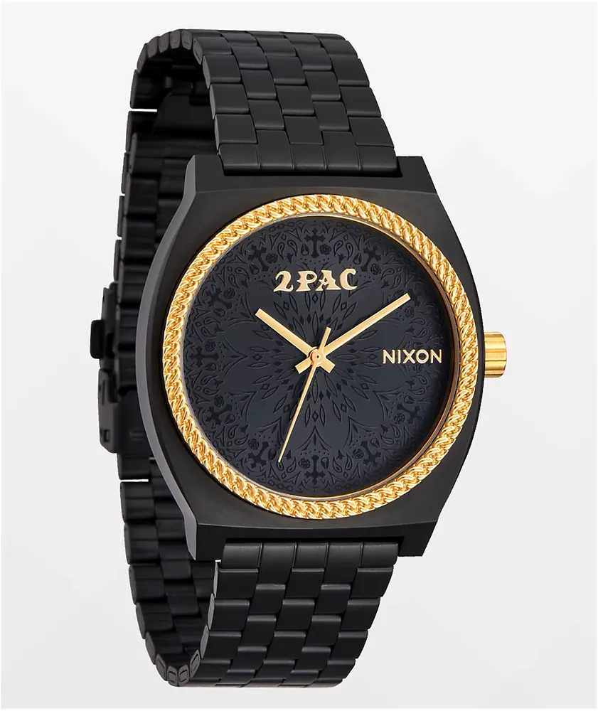 Nixon x 2PAC Time Teller Black & Gold Analog Watch
