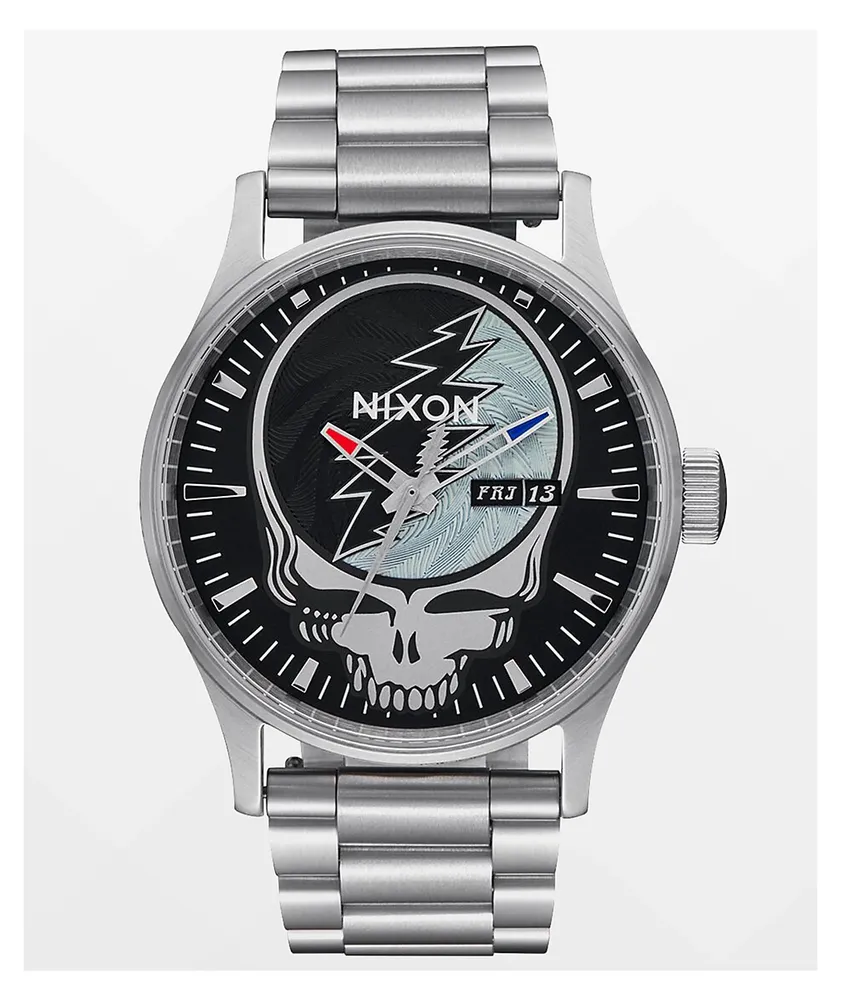 Nixon x Grateful Dead Sentry Black & Silver Analog Watch