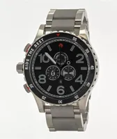 Nixon x Independent 51-30 Silver Chronograph Watch