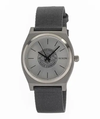 Nixon x Independent Time Teller Silver Analog Watch
