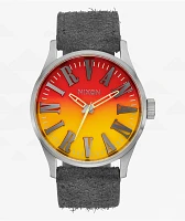 Nixon x Nirvana Sentry Leather Unplug Fade Analog Watch