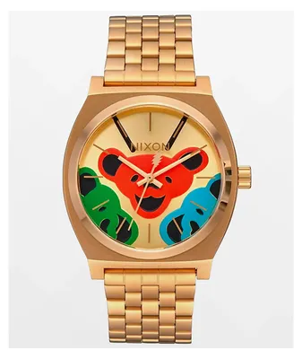 Nixon x The Grateful Dead Time Teller Gold & Bear Faces Analog Watch