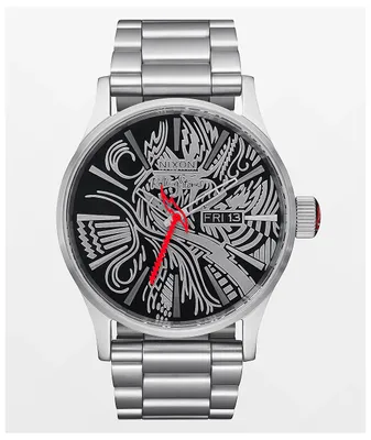 Nixon x The Rolling Stones Sentry SS Silver Analog Watch