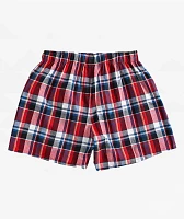 No Fear Logo Red Plaid Boxers