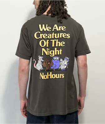NoHours Creatures Charcoal T-Shirt