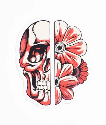 NoHours Flower Skull Sticker