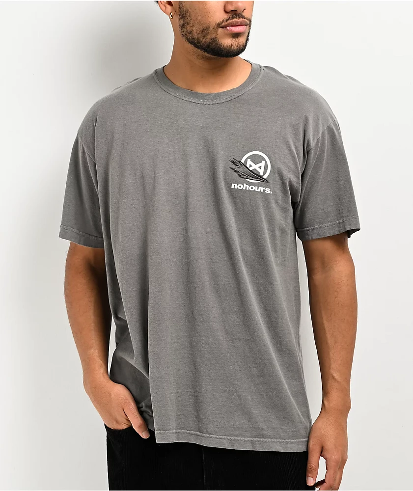 NoHours Ripped Charcoal T-Shirt