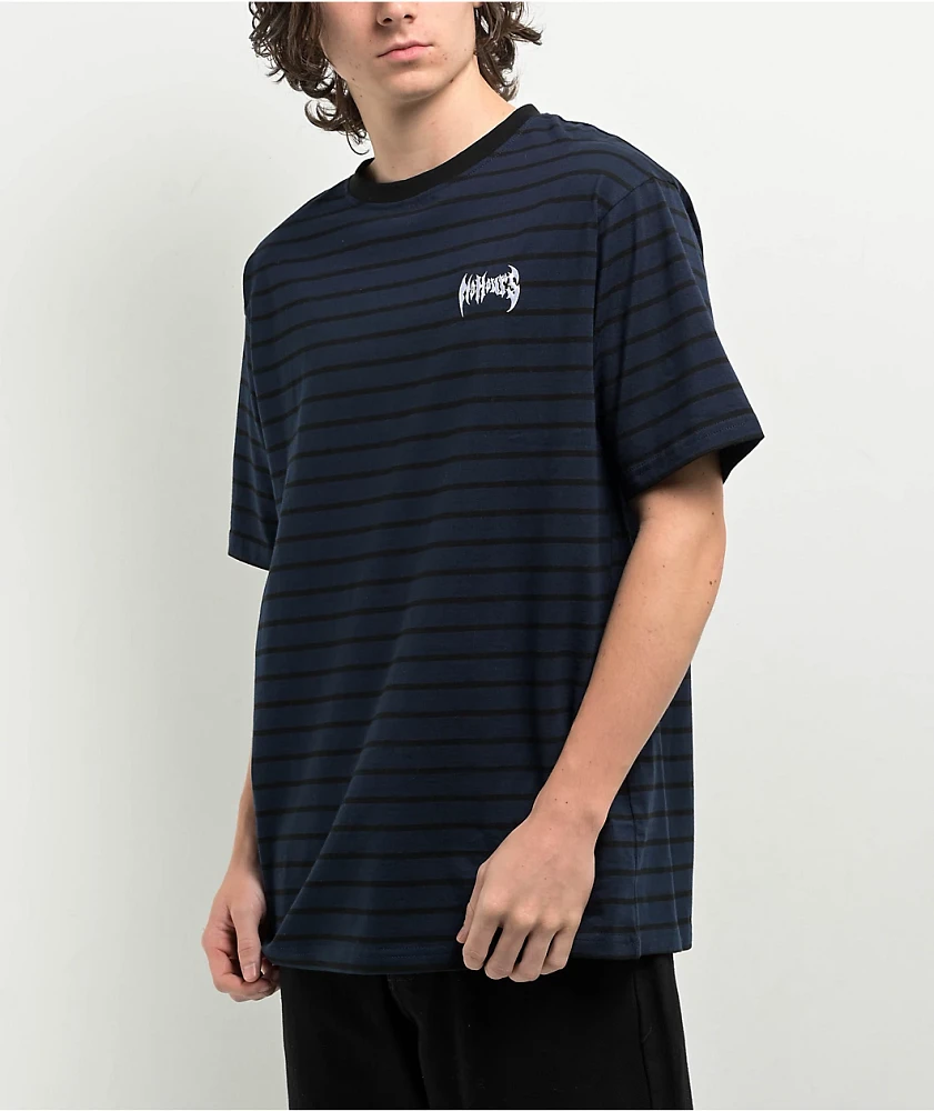 NoHours Time Code Stripe Dark Navy & Black T-Shirt